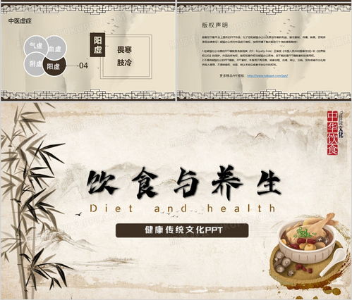 饮食与养生古典中医药保健ppt模板下载 熊猫办公